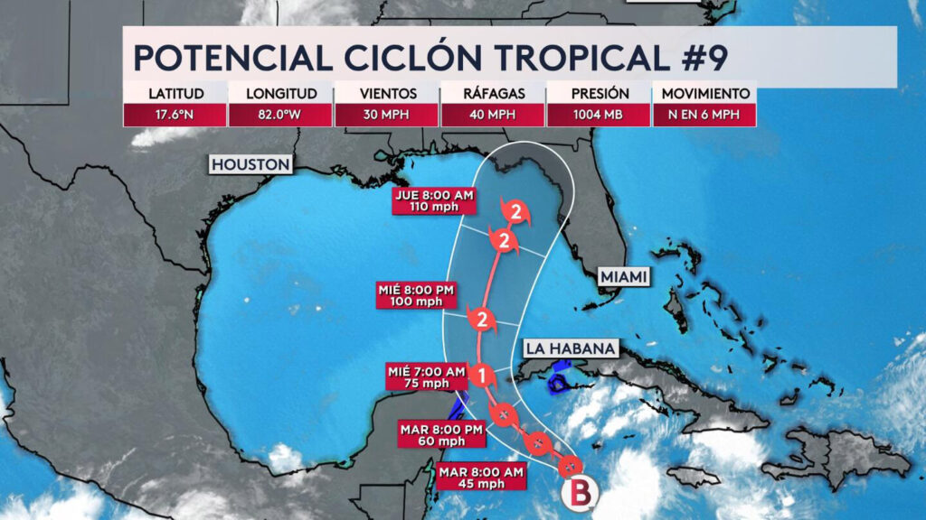 Fuertes lluvias a Yucatán por potencial ciclón tropical 9