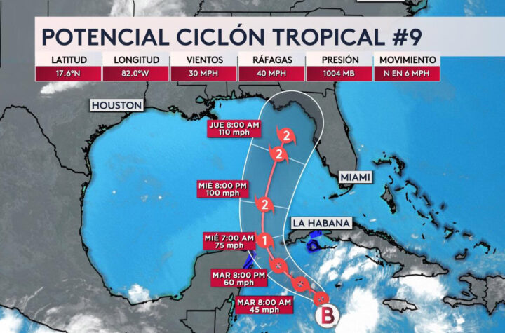 Fuertes lluvias a Yucatán por potencial ciclón tropical 9