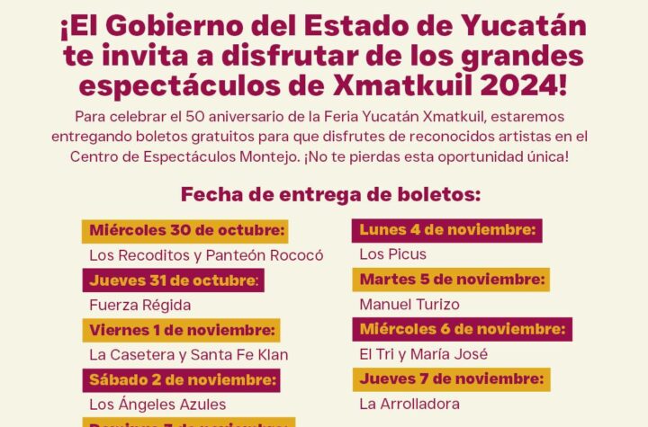 Regalarán boletos para disfrutar de grandes artistas en la Feria Internacional de Yucatán Xmatkuil 2024