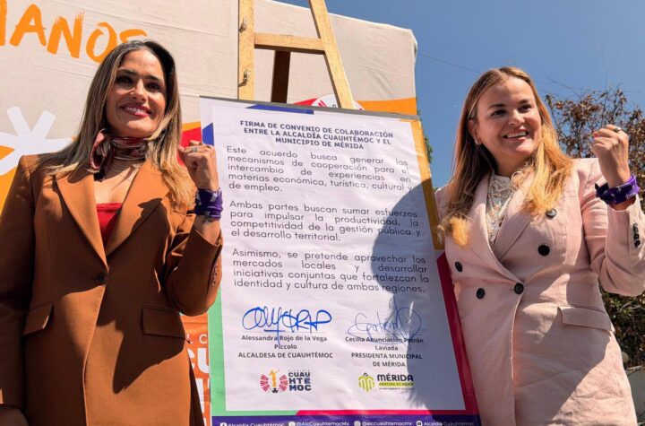 Cecilia Patrón firma alianza con alcaldía Cuauhtémoc para fortalecer turismo y economía en Mérida