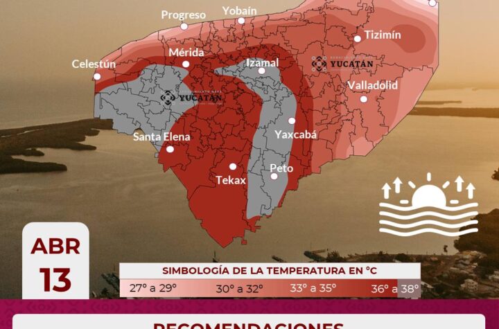 Lunes estable pero muy caluroso en Yucatán
