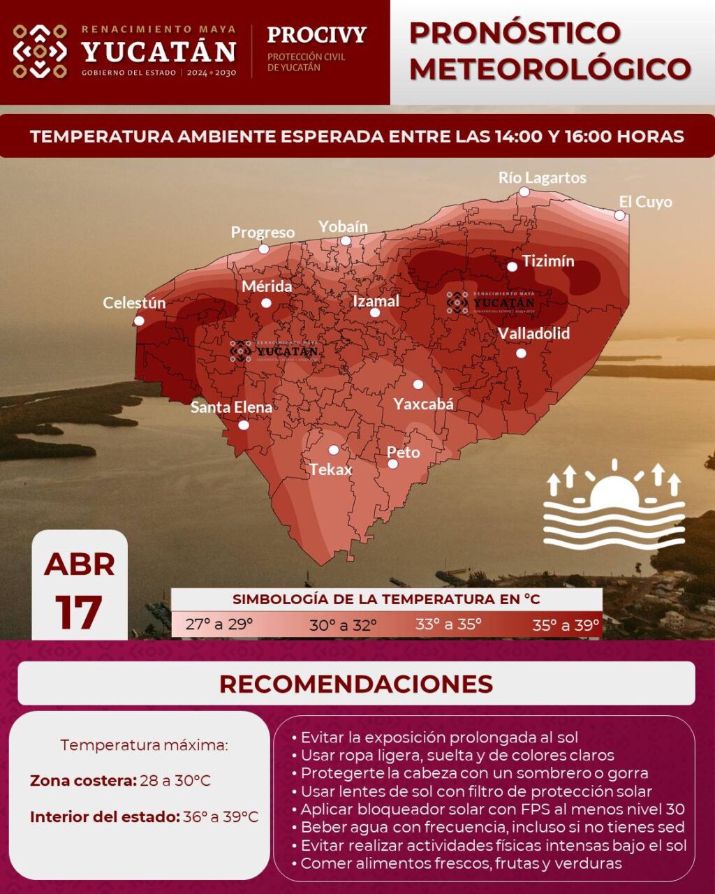 Calor intenso no dará tregua en Yucatán