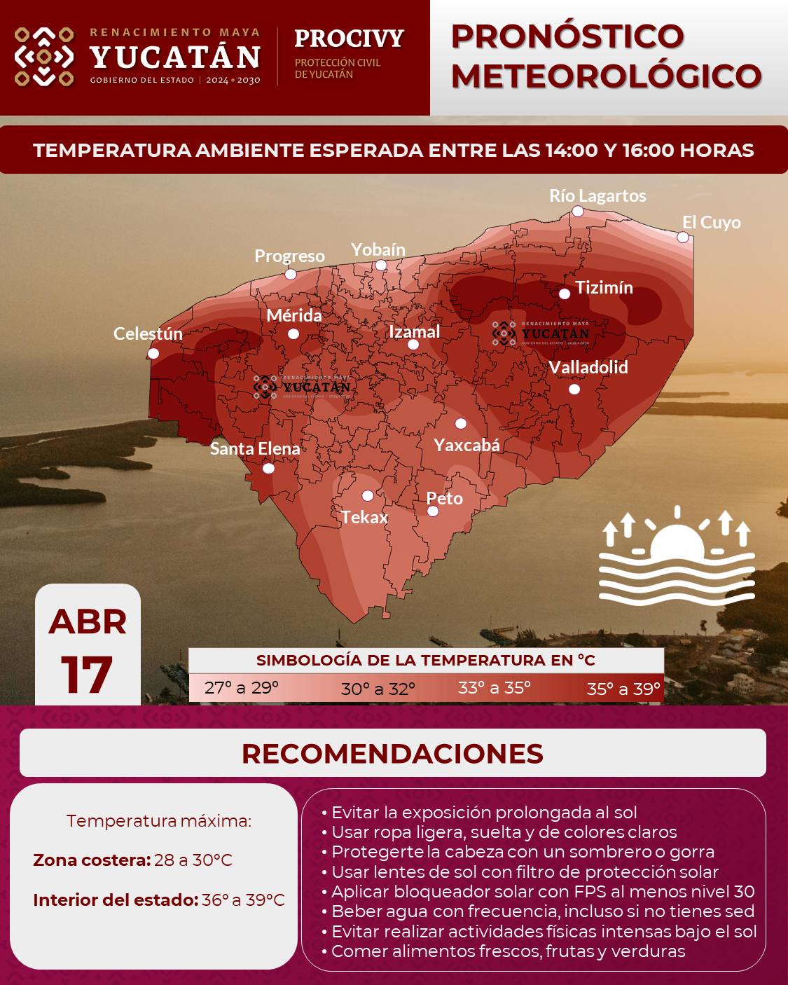 Calor intenso no dará tregua en Yucatán