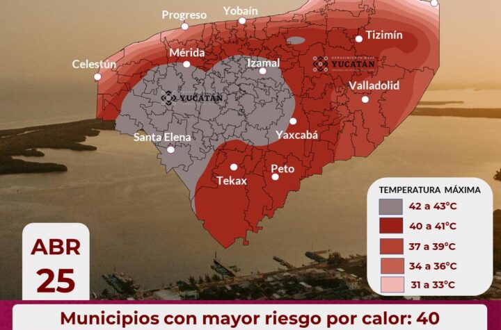 Alertan por calor extremo en Yucatán este sábado