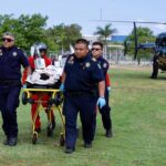 Traslado aéreo de paciente lesionada por atropellamiento en carretera