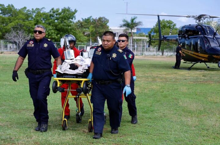 Traslado aéreo de paciente lesionada por atropellamiento en carretera