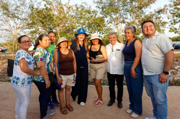 Cecilia Patrón supervisa avance del nuevo corredor verde de Mérida en Ciudad Caucel