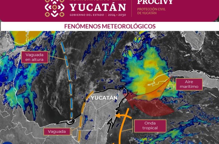 Continuará potencial de lluvias fuertes a intensas en Yucatán