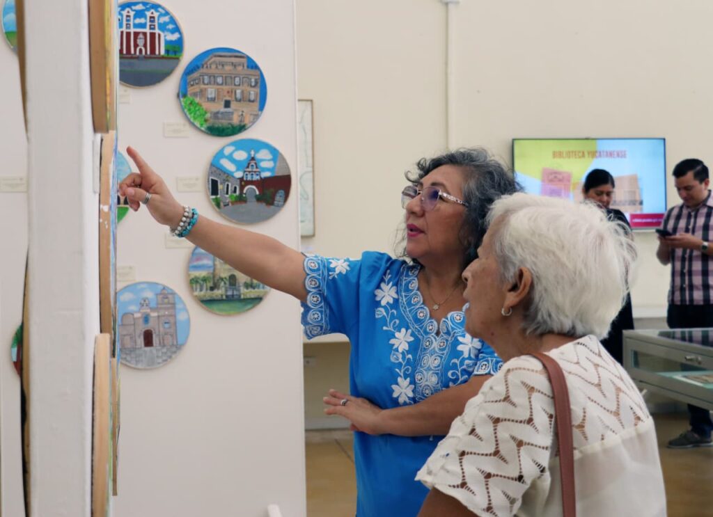 Abre muestra pictórica de estudiantes de Dzidzantún en la Biblioteca Yucatanense