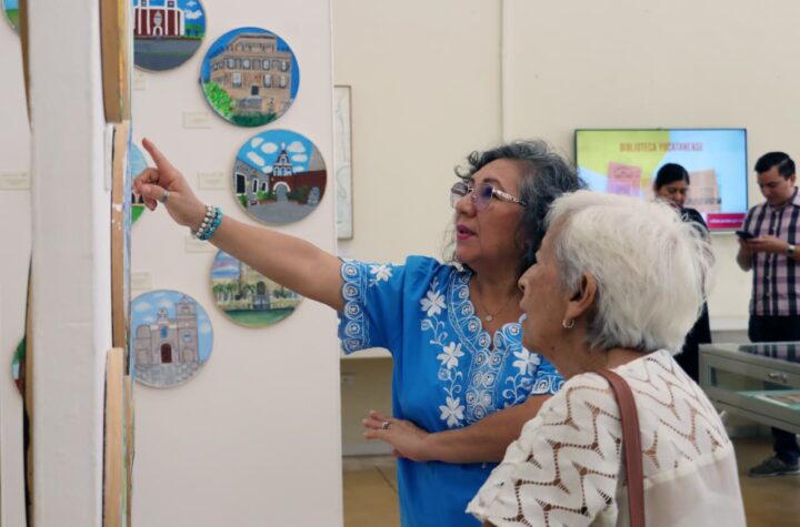 Abre muestra pictórica de estudiantes de Dzidzantún en la Biblioteca Yucatanense