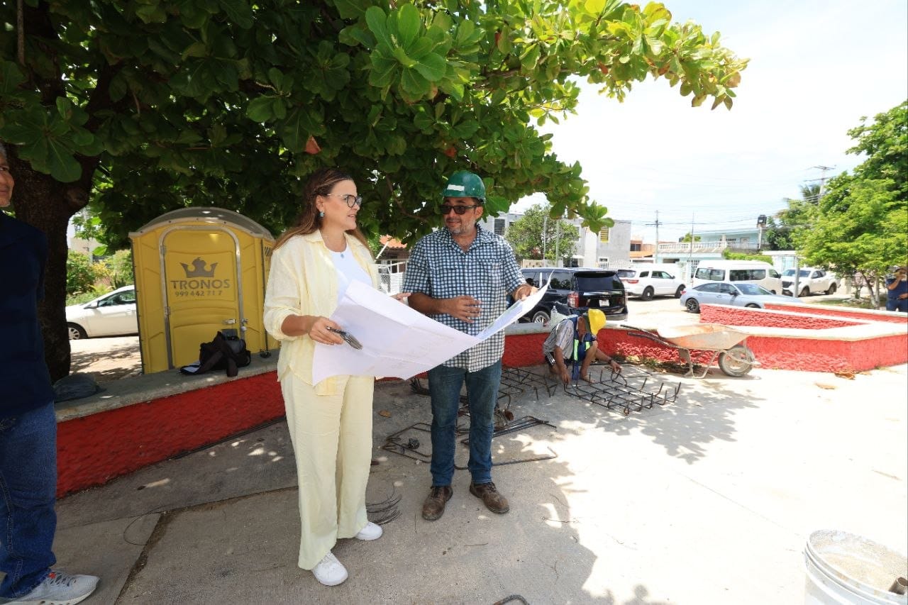 Cecilia Patrón supervisa obras de mejoramiento urbano en el centro y oriente de la ciudad; “Para Mérida todo lo mejor”