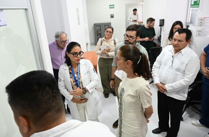 El O’Horán y dos hospitales más ya son IMSS-Bienestar; otros cinco se suman en enero: Sheinbaum y Díaz Mena revisan el avance en Yucatán